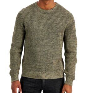 INC Mens Green Long Sleeve Crew Neck Classic Fit Cotton Blend Sweater XS